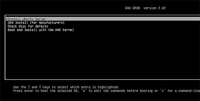 Boot from install media