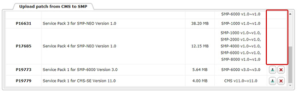 upload patch from CMS to SMP