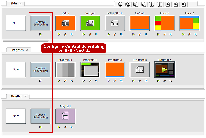 Configure Central Scheduling on SMP-NEO UI