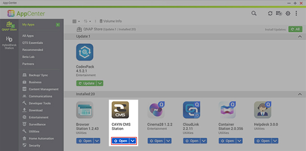 open CAYIN CMS Station