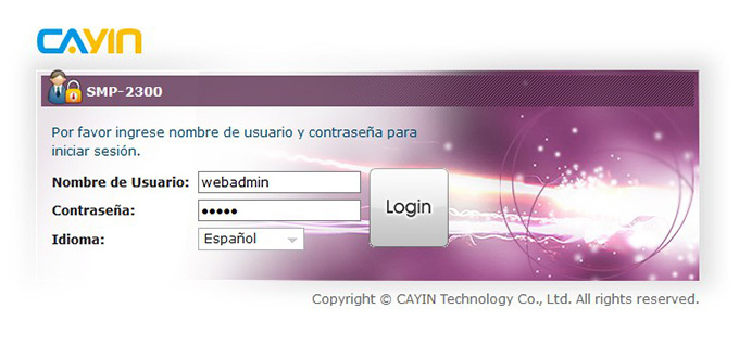 Log in page